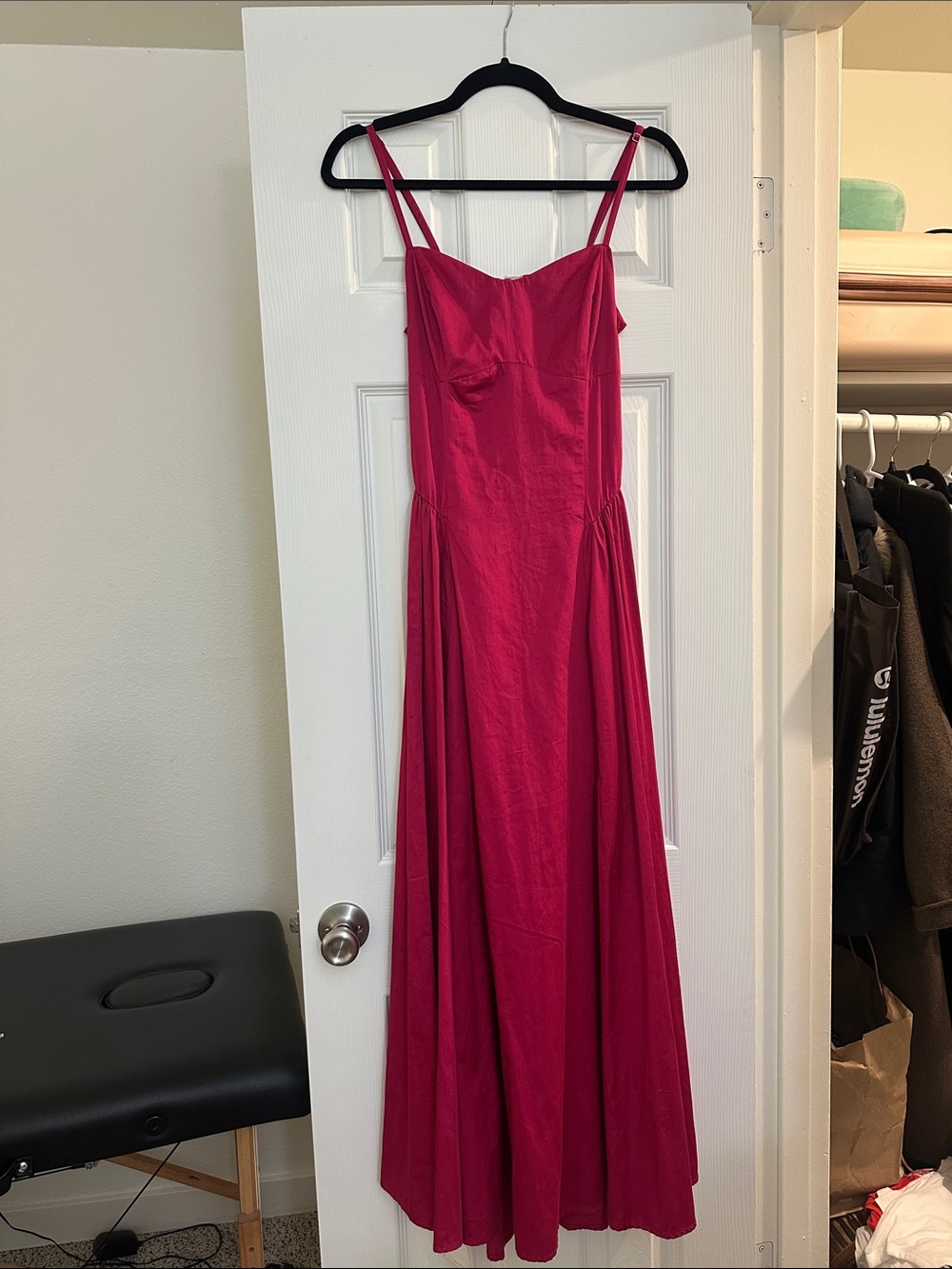 Abercrombie & Fitch Fuchsia Spaghetti-Strap Maxi Dress